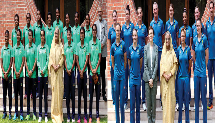 বাংলাদেশ-অস্ট্রেলিয়ার নারী ক্রিকেট দলের সঙ্গে প্রধানমন্ত্রীর শুভেচ্ছা বিনিময়